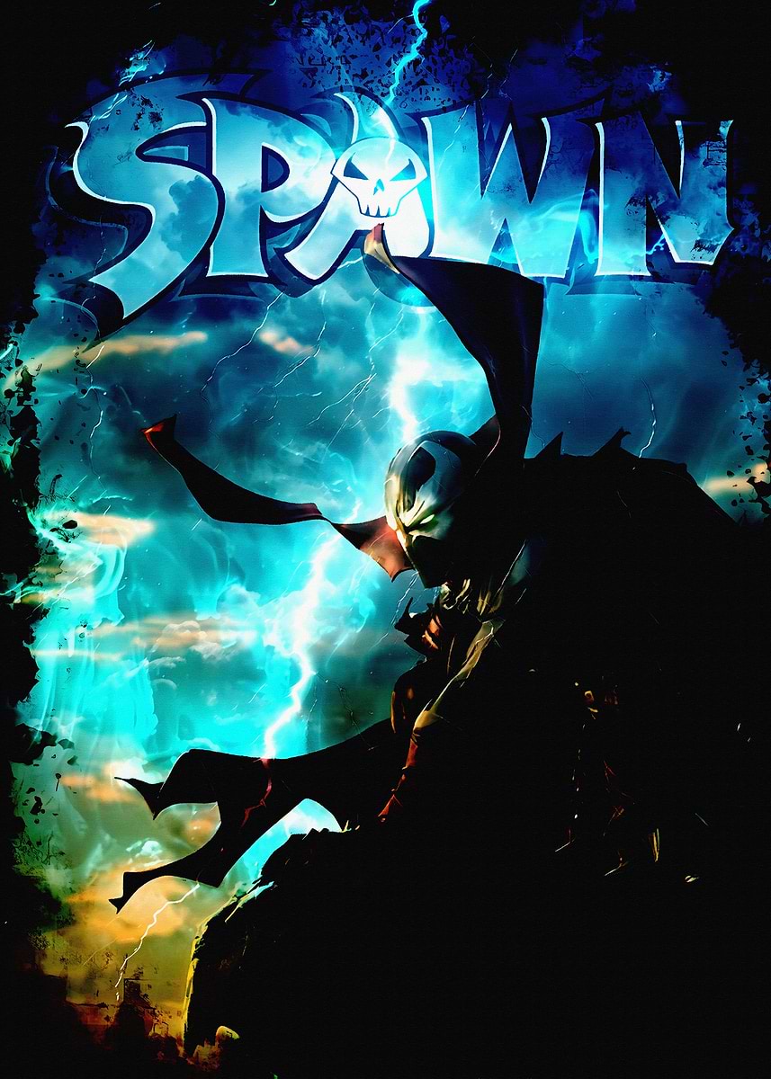 Spawn Ligning Spawn Lightning Background Poster, Picture & Metal Print – Comic Books ...
