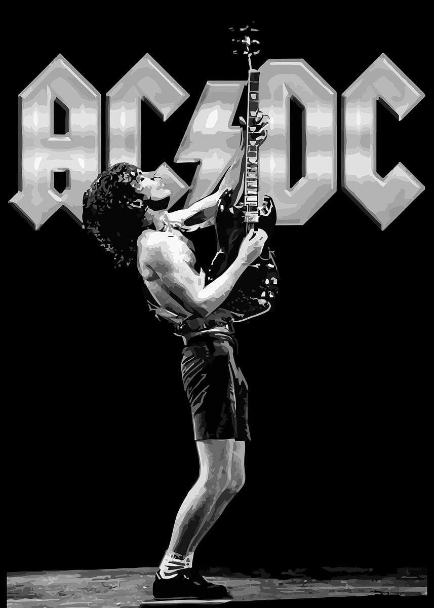 'AC/DC Guitarist Angus Young' Poster, picture, metal print, paint by ...