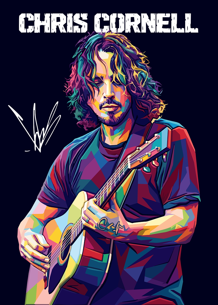Chris Cornell Playing Guitar Poster Picture Metal Print Paint By Chris Cornell Playing Guitar Poster Picture Metal Print Paint By