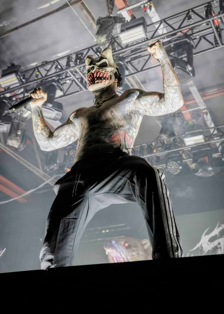 'Rapper Performing on Stage with Mask' Poster, picture, metal print ...