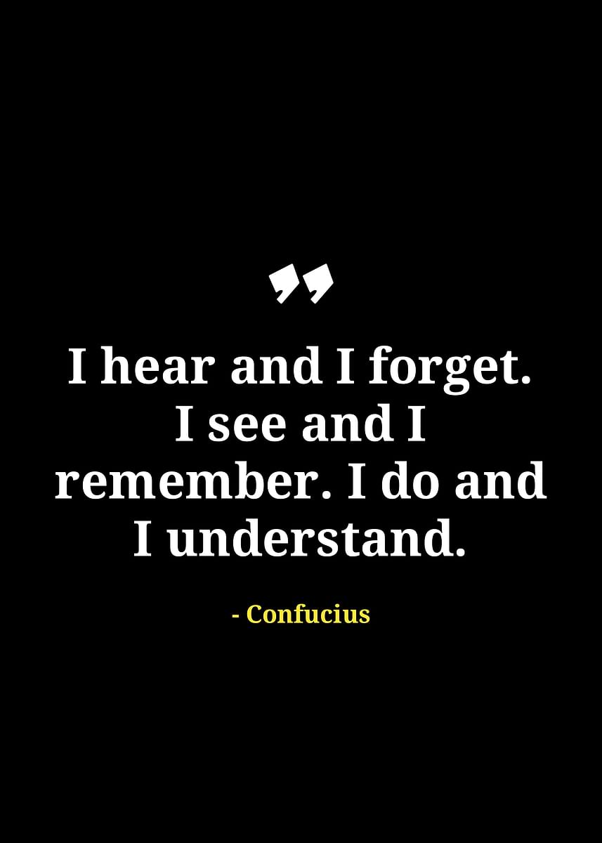 Confluence Quotes 'Confucius quote on learning' Poster, picture, metal print, paint by ...