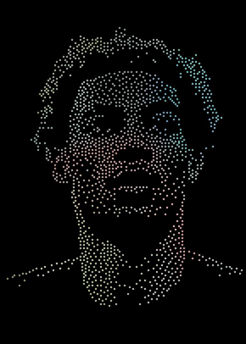 'Portrait of a Man Made of Dots' Poster, picture, metal print, paint by ...