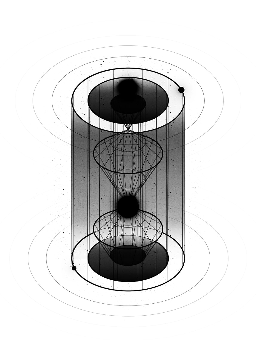 'Abstract Geometric Hourglass' Poster, picture, metal print, paint by ...