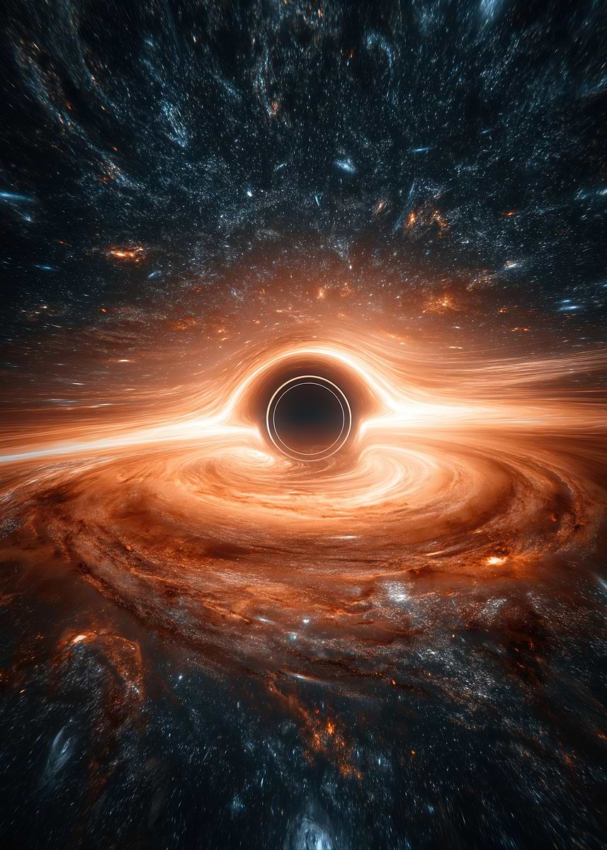 Black Hole in Space' Poster, picture, metal print, paint by