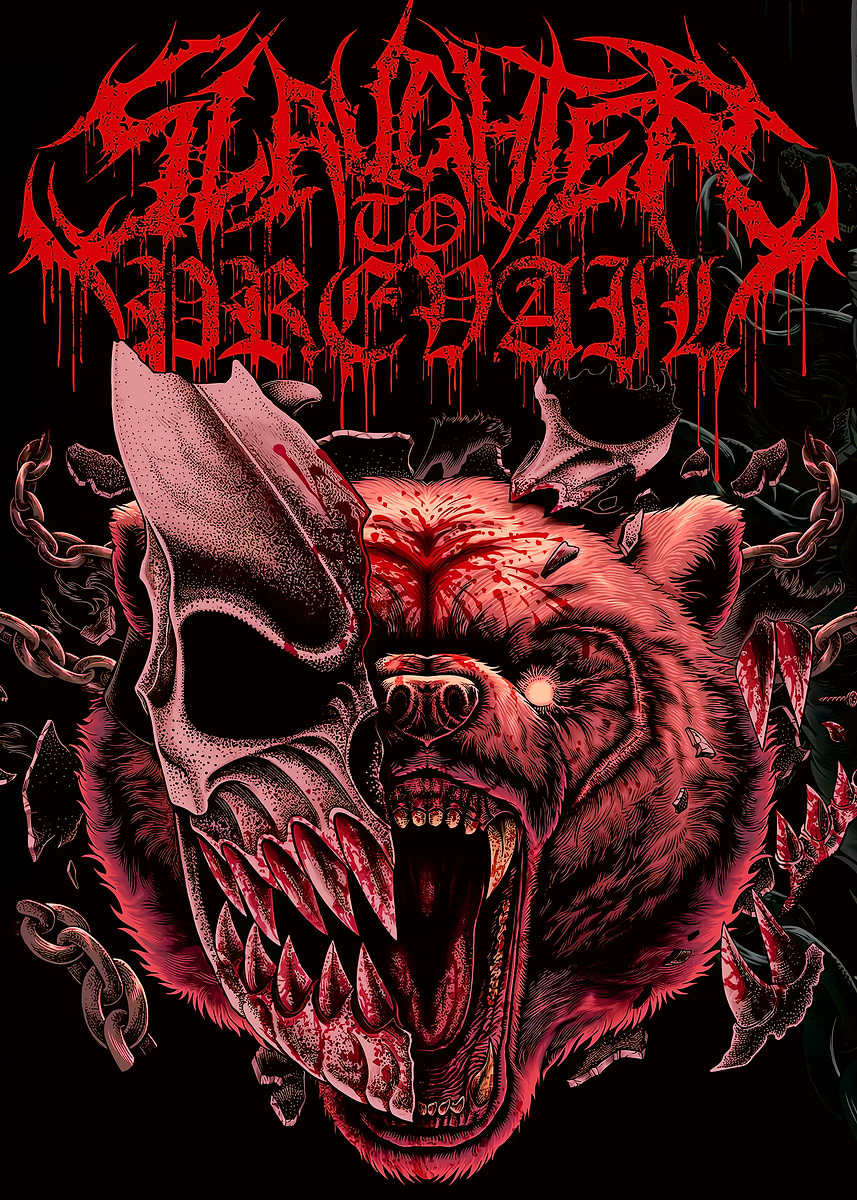 SLAUGHTER TO PREVAIL Bear Skull' Poster, picture, metal print