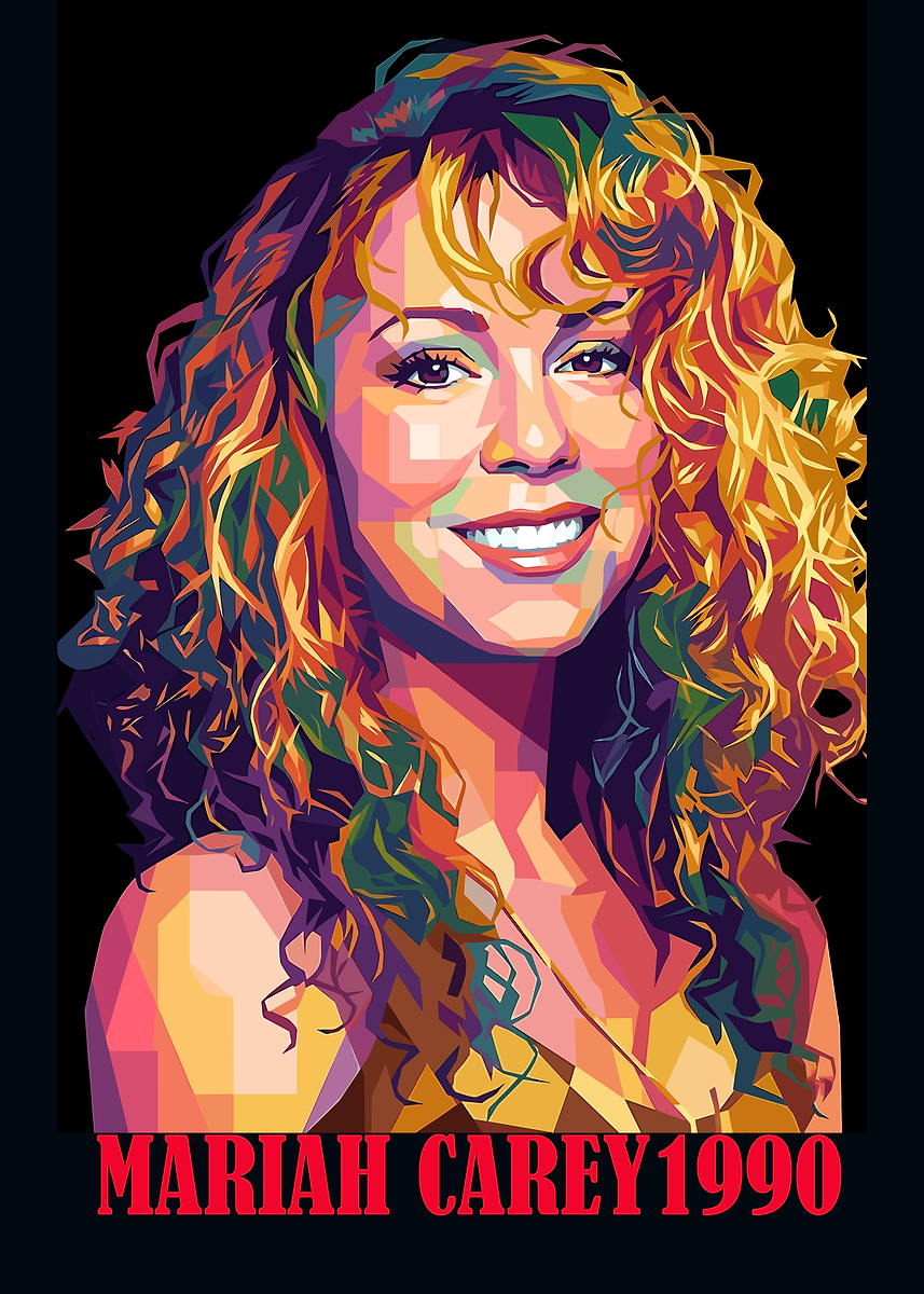 Mariah Carey 1990 Pop Art Portrait' Poster, picture, metal print