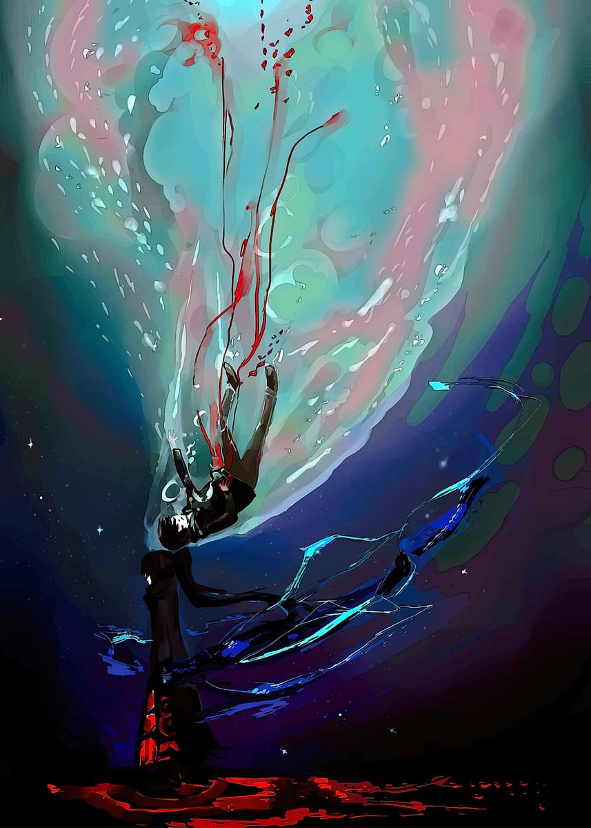 'Surreal Descent into Cosmic Abyss' Poster, picture, metal print, paint ...
