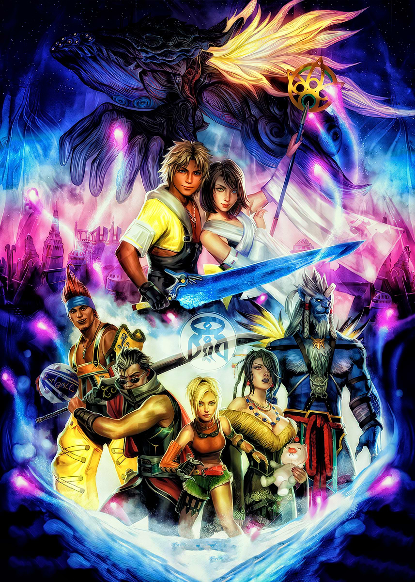 Final Fantasy X Cast Poster' Poster, picture, metal print, paint