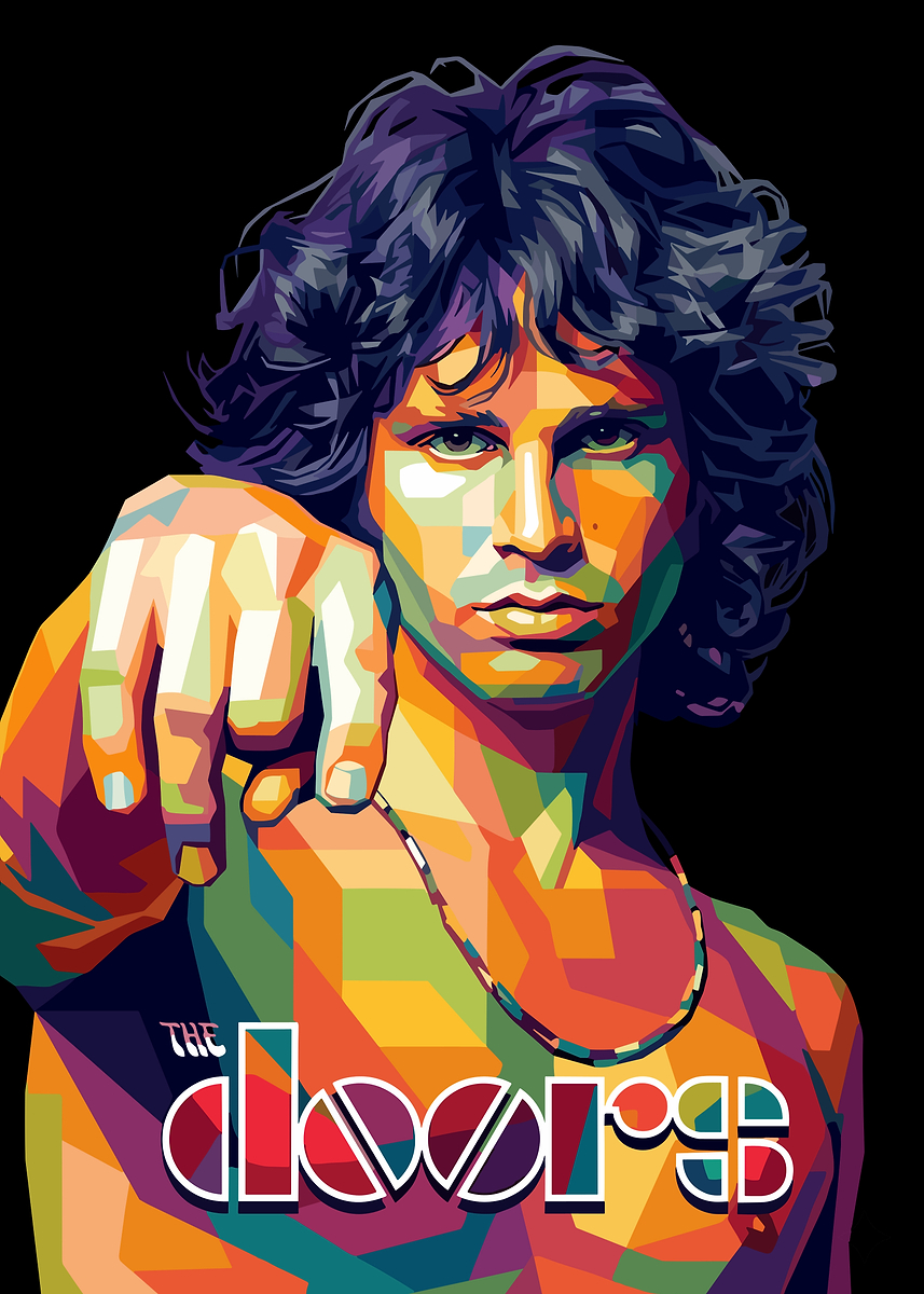 Jim Morrison Pop Art Portrait' Poster, picture, metal print, paint