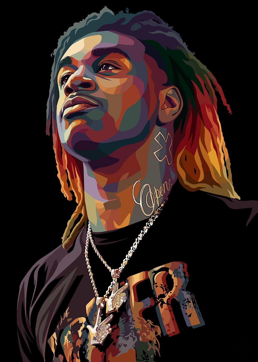 Ken Carson with Colorful Hair' Poster, picture, metal print, paint
