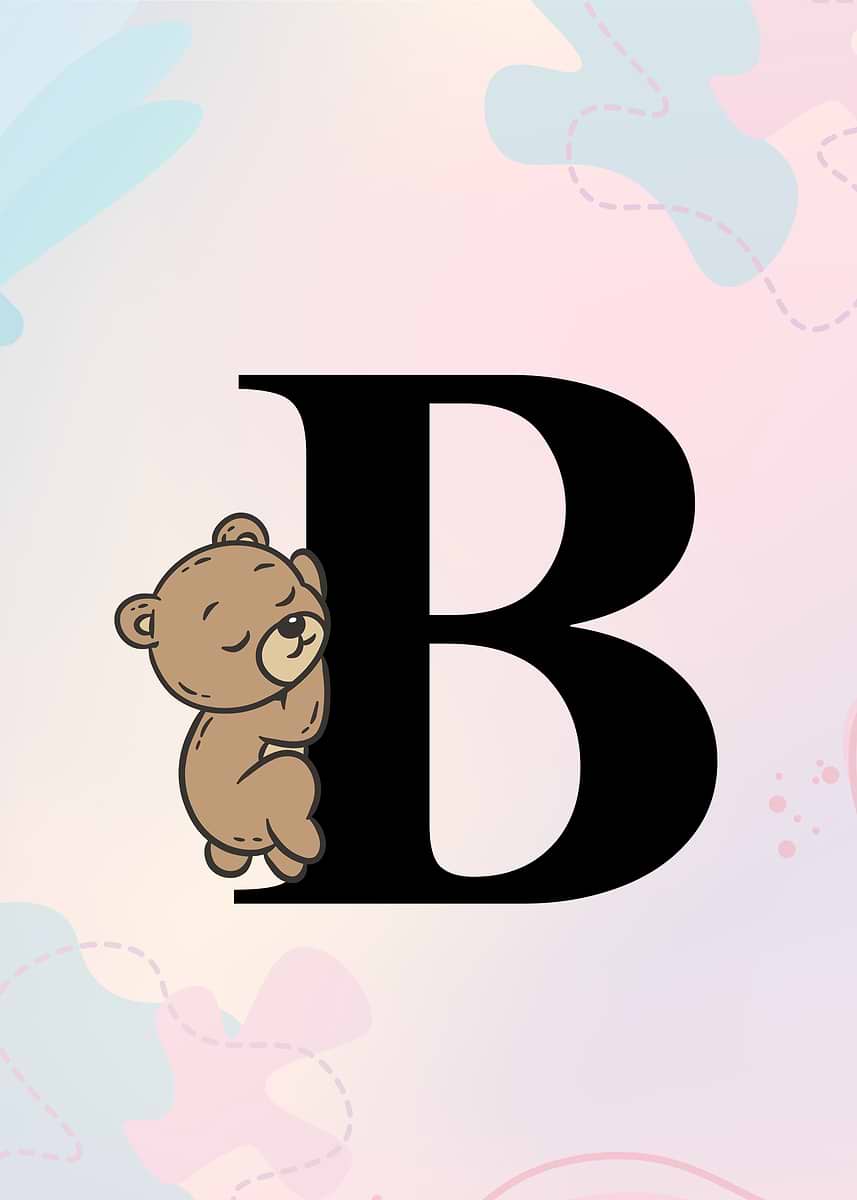 ' Letter B' Poster, picture, metal print, paint by Anam Hanif Studio ...