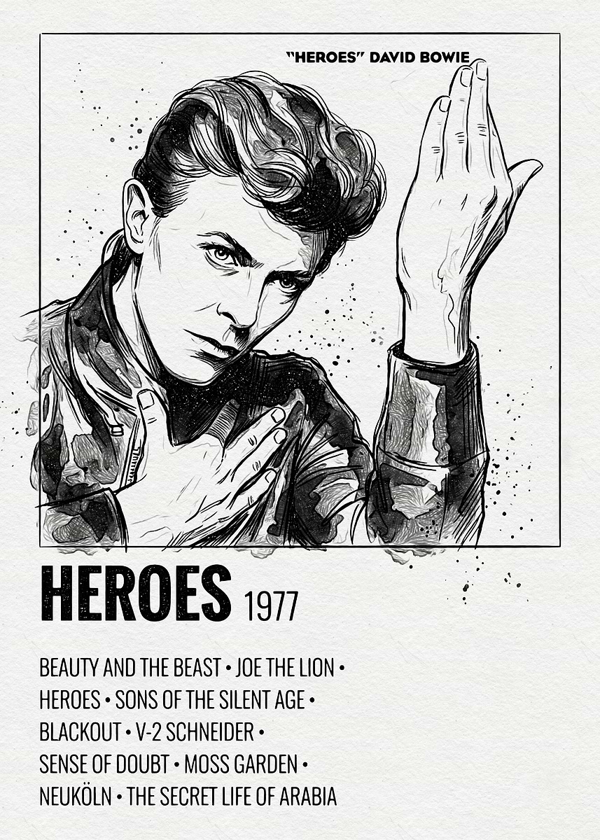 David Bowie 'Heroes' Album Poster' Poster, picture, metal print