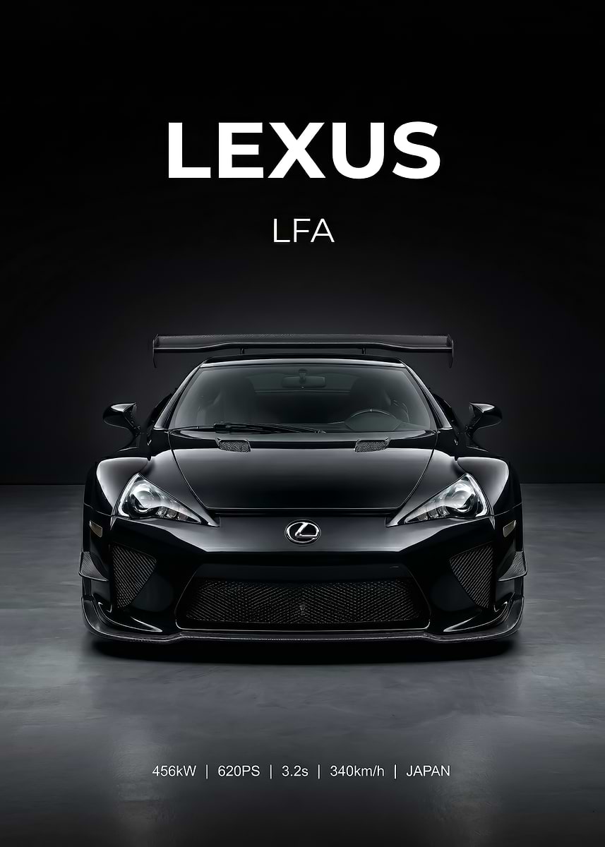 'black Lexus LFA Supercar poster ' Poster, picture, metal print, paint ...