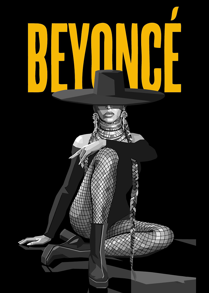 'Beyoncé in Black and Yellow' Poster, picture, metal print, paint by ...