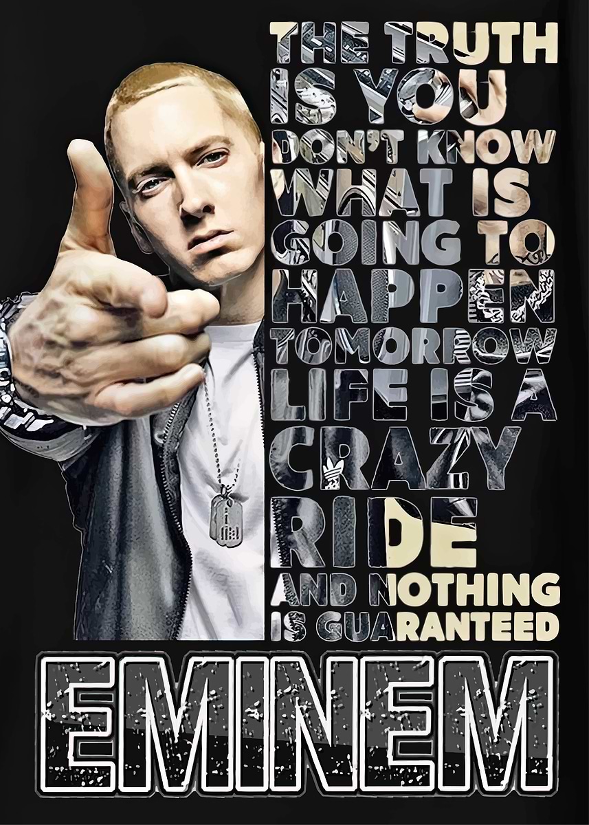 Inspirational Rapper Background 'Rapper Portrait with Inspirational Text' Poster, picture, metal print ...