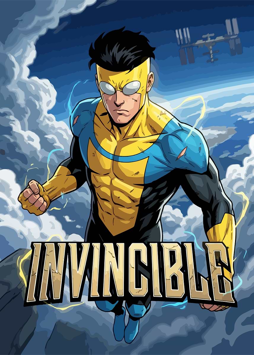 'Invincible Flying in Space' Poster, picture, metal print, paint by ...