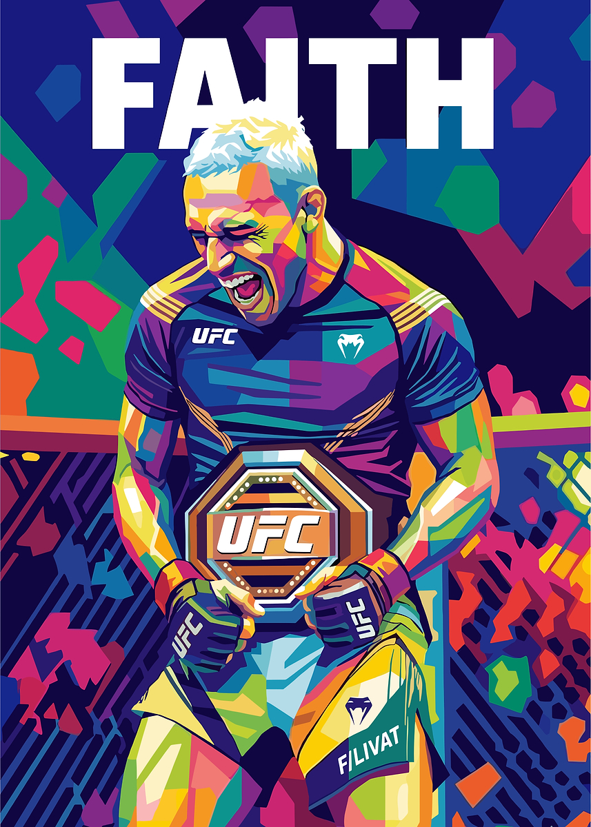 Charles Oliveira UFC Champion Pop Art' Poster, picture, metal