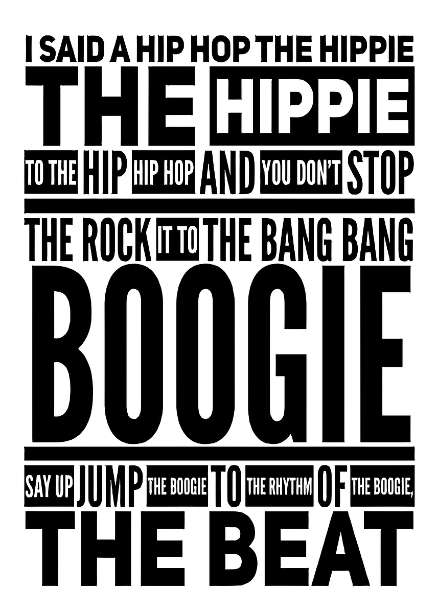 'Retro Hip Hop Boogie Beat Text Art' Poster, picture, metal print ...