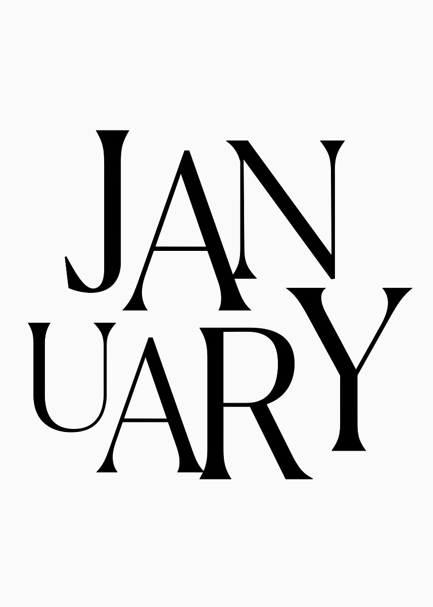 Pinterest January Text 'January Text Art' Poster, picture, metal print, paint by My Assignment ...