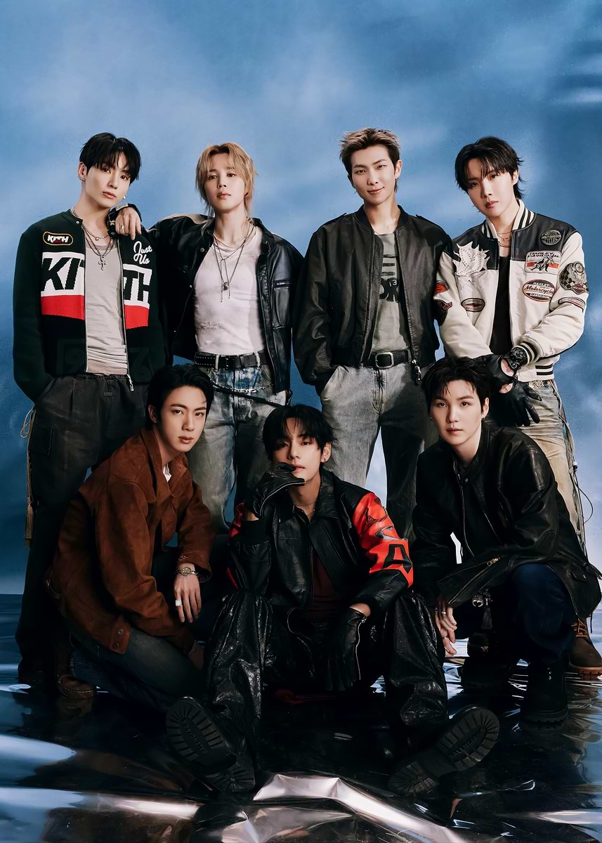 BTS Group Photo' Poster, picture, metal print, paint by hasyu