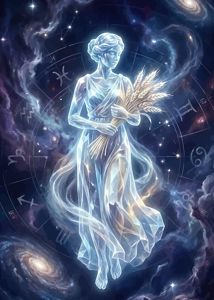 Virgo Zodiac Constellation Goddess' Poster, picture, metal print