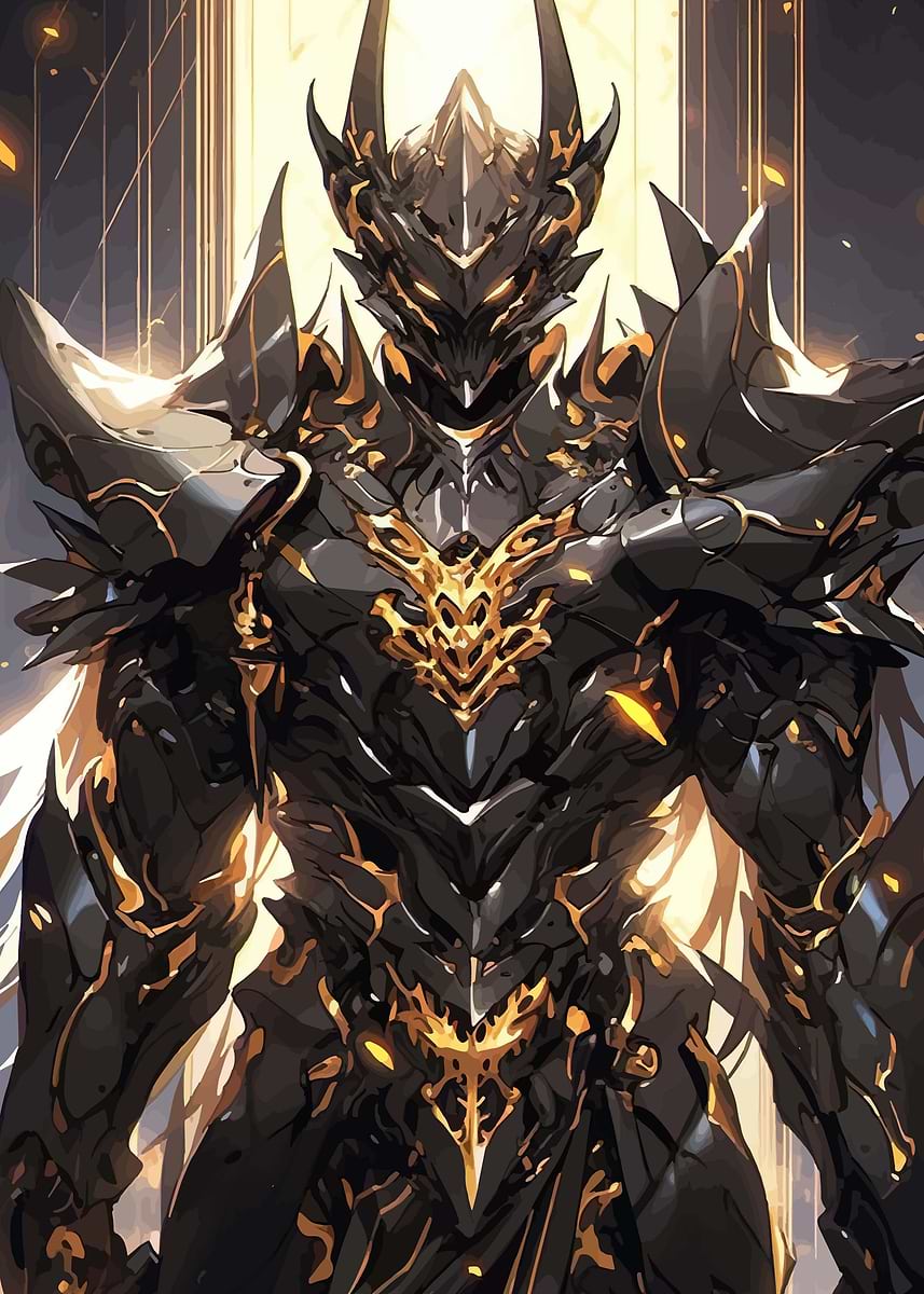 'Dark Knight with Golden Accents' Poster, picture, metal print, paint ...
