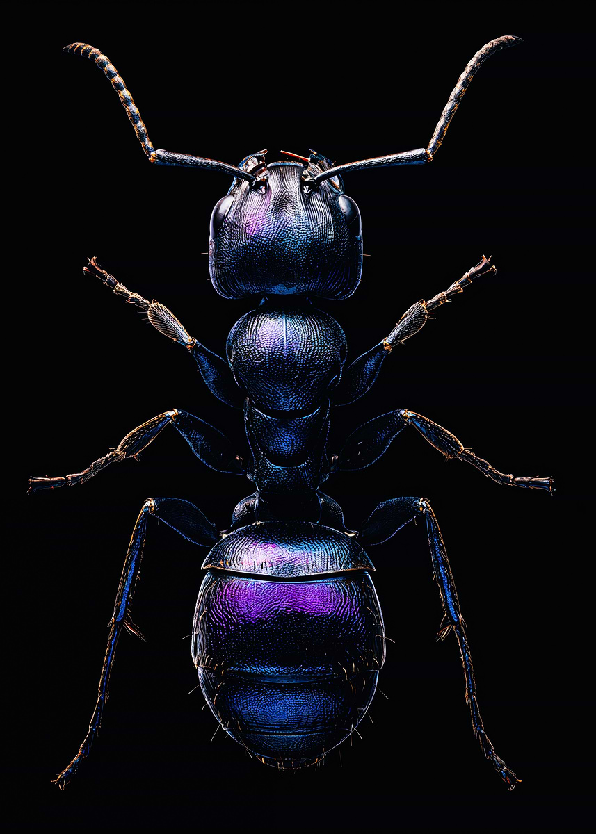 'Iridescent Purple Ant Macro Photography' Poster, picture, metal print ...