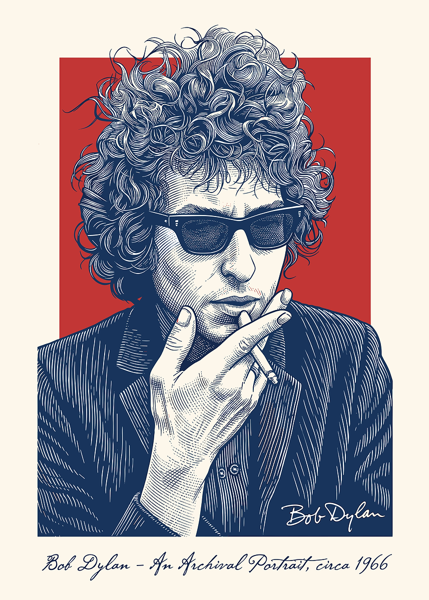 Bob Dylan Archival Portrait' Poster, picture, metal print, paint