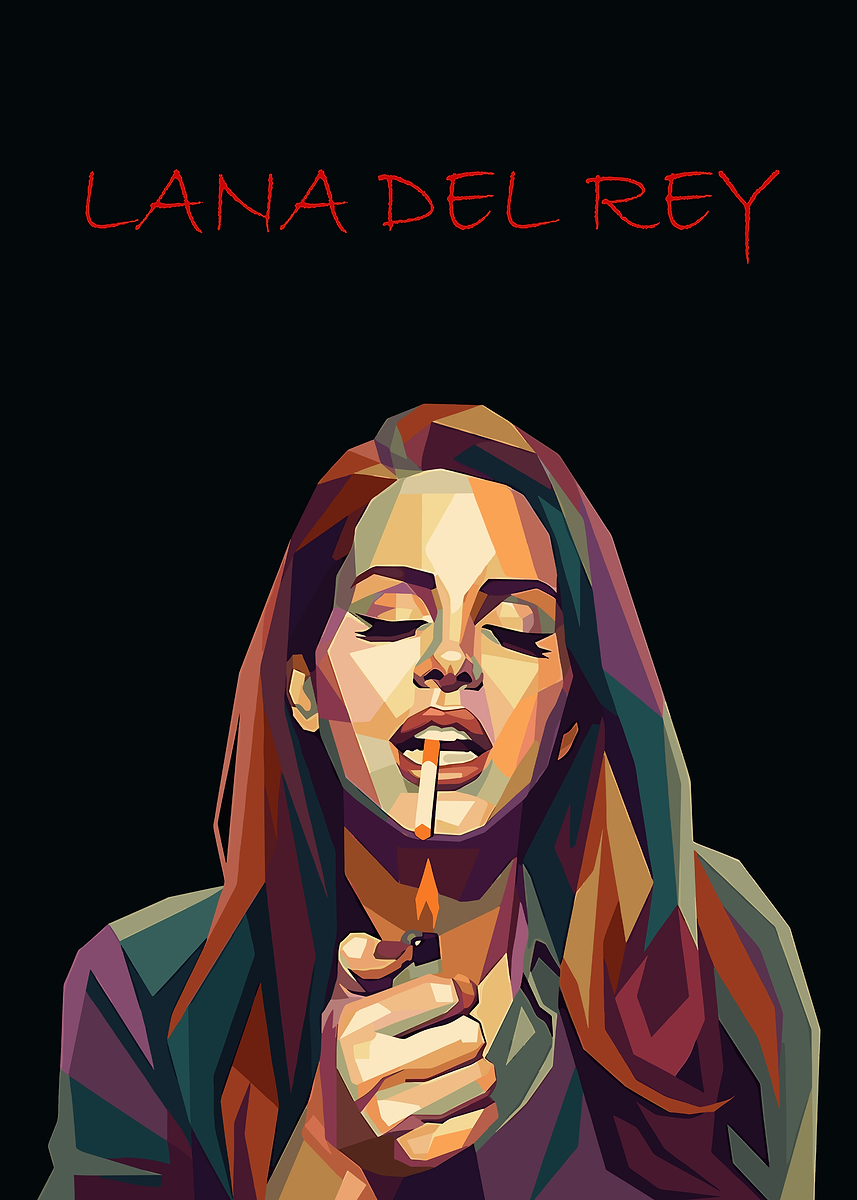 Lana Del Rey Smoking' Poster, picture, metal print, paint by JimiJay art