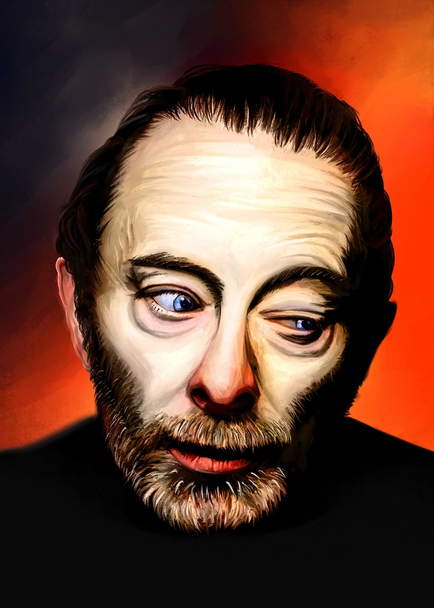 'Digital Portrait of Thom Yorke' Poster, picture, metal print, paint by ...