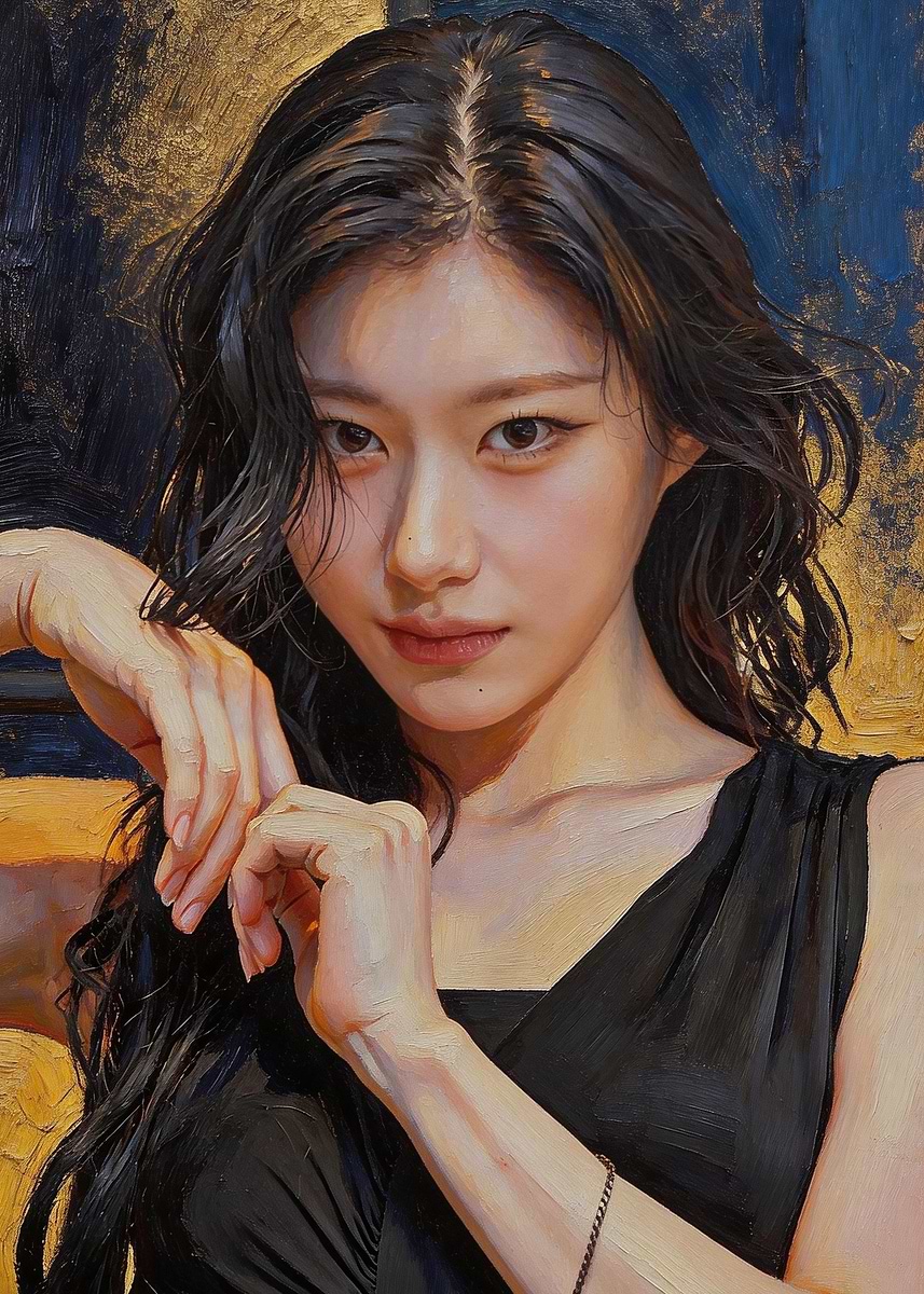 Itzy Chaeryeong' Poster, picture, metal print, paint by Floverglow