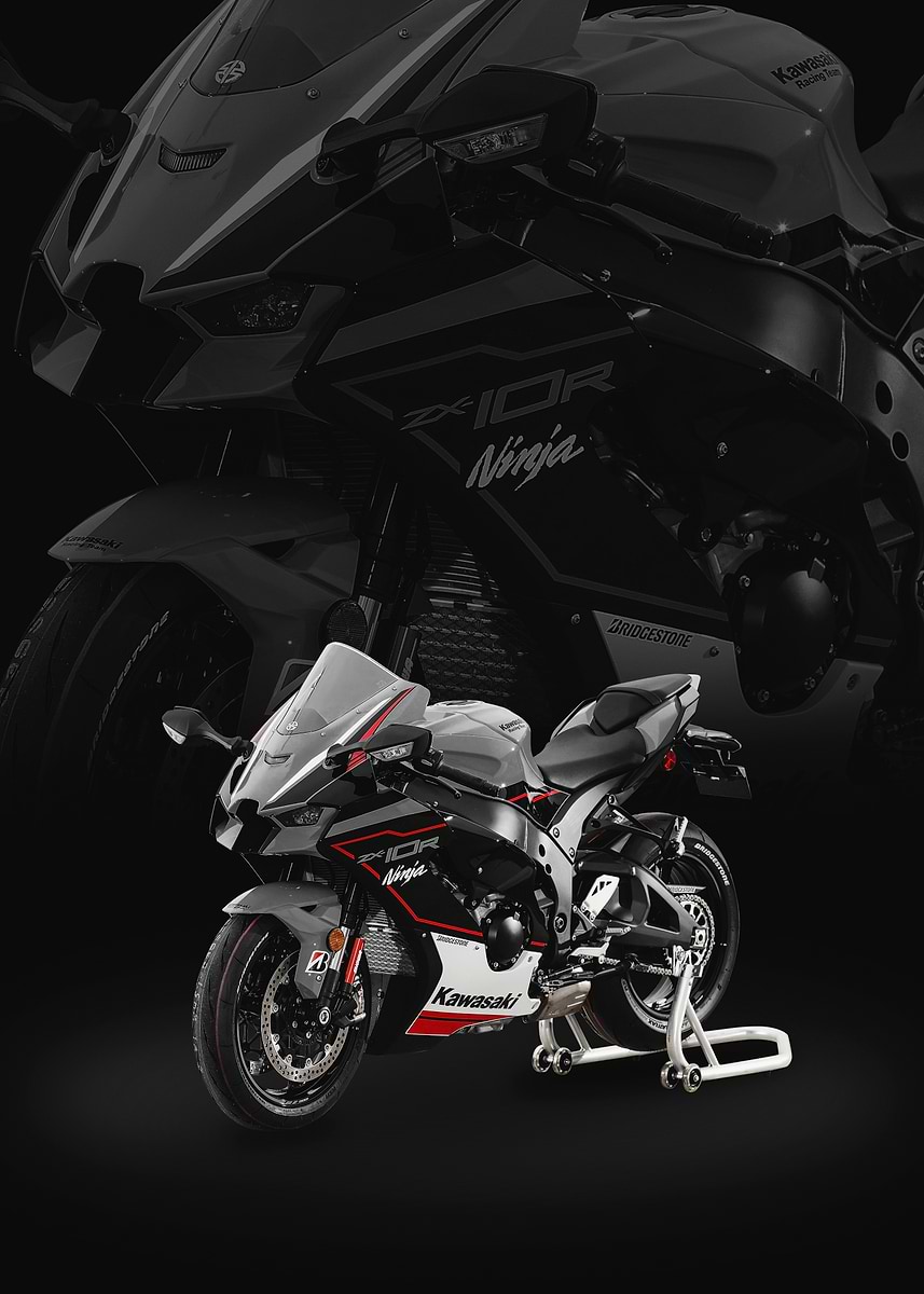 壁紙20枚セット black Kawasaki Ninja ZX-10R Motorcycle' Poster, picture, metal