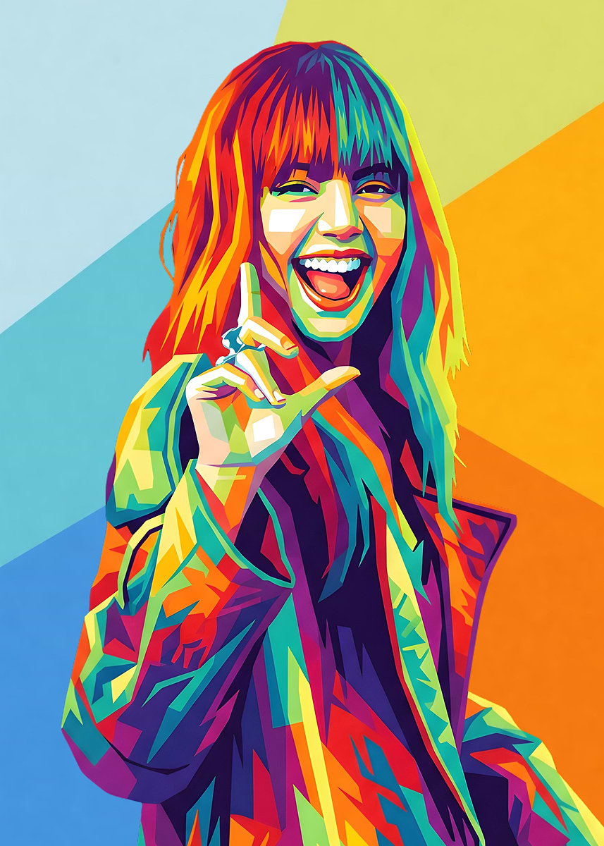 【たい・新品 No 216】 ポップアート BLACK PINK LiSA Lisa BlackPink Pop Art' Poster, picture, metal print, paint by