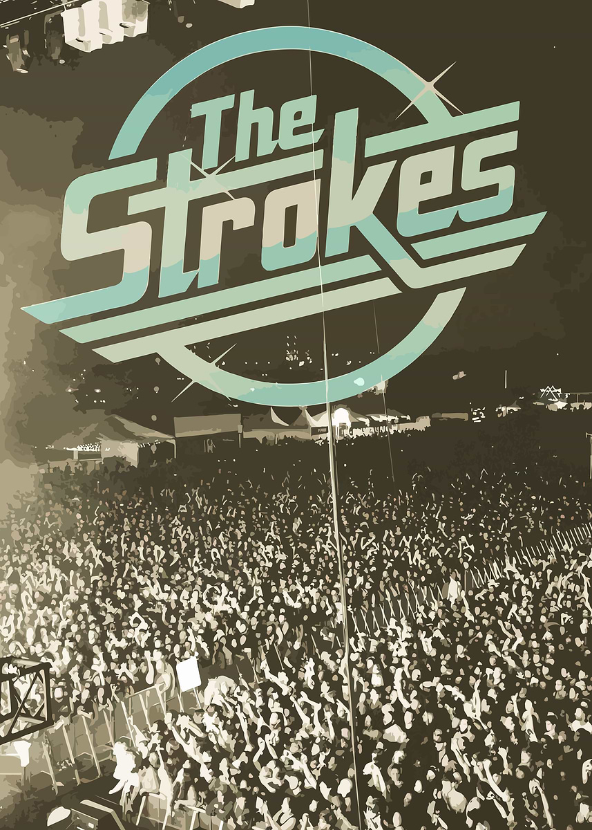 The Strokes Concert Crowd' Poster, picture, metal print, paint by