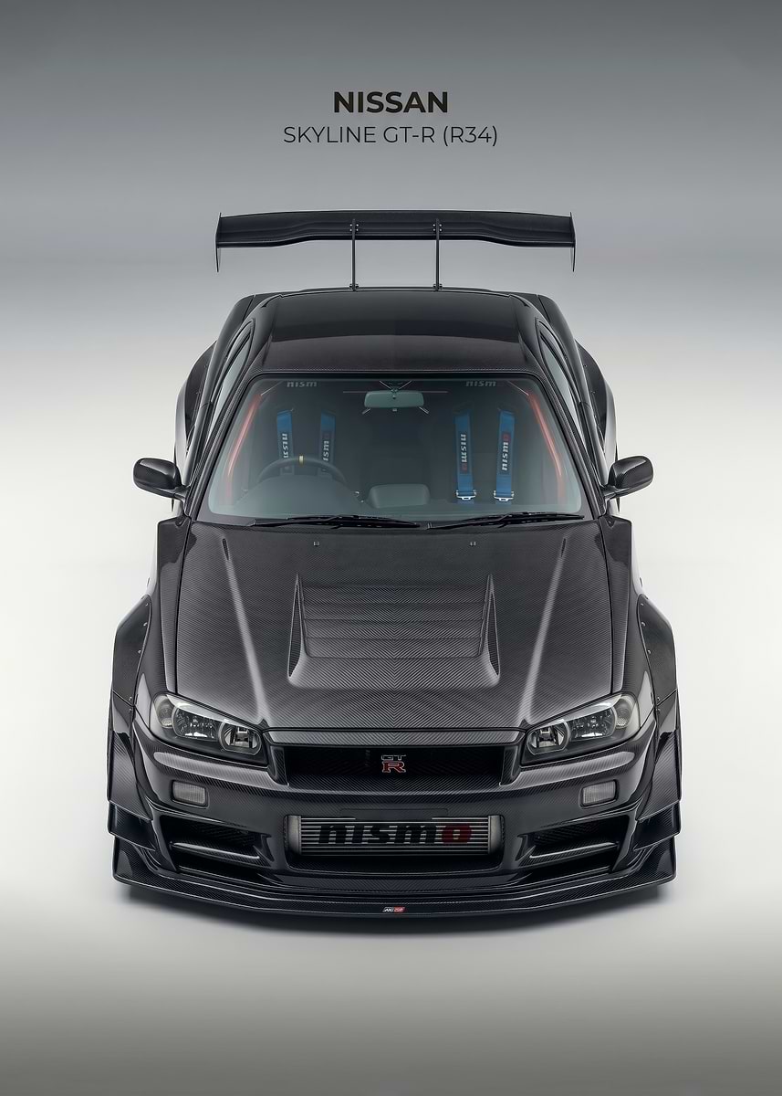 Nissan Skyline GT-R R34 full carbon fiber poster ' Poster, picture