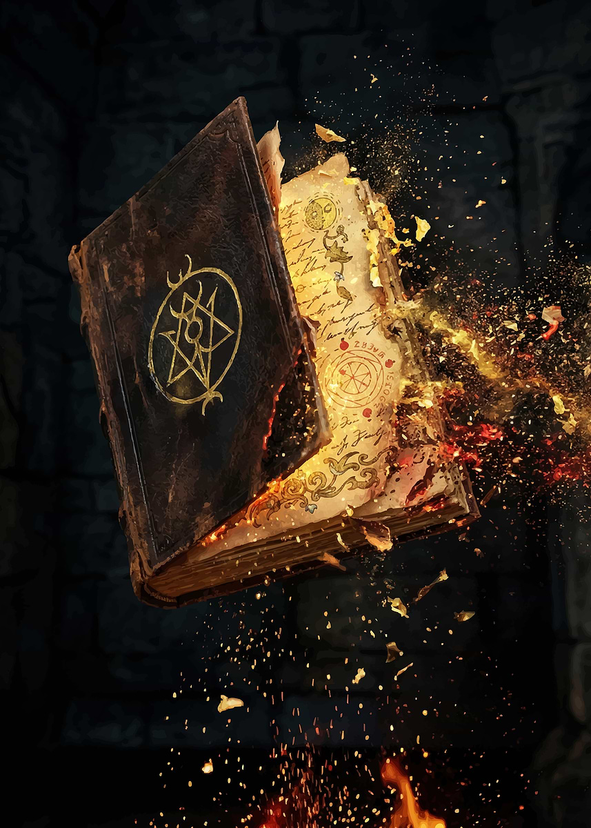 Book Exploding Into World 'Magical Book Exploding with Energy' Poster, picture, metal print ...