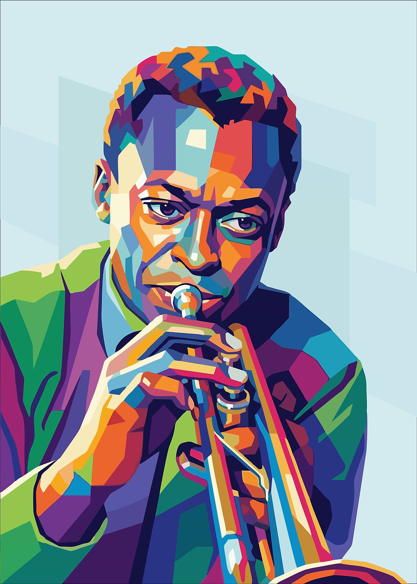 Miles Davis ' Poster, picture, metal print, paint by Ahmad Hanafi