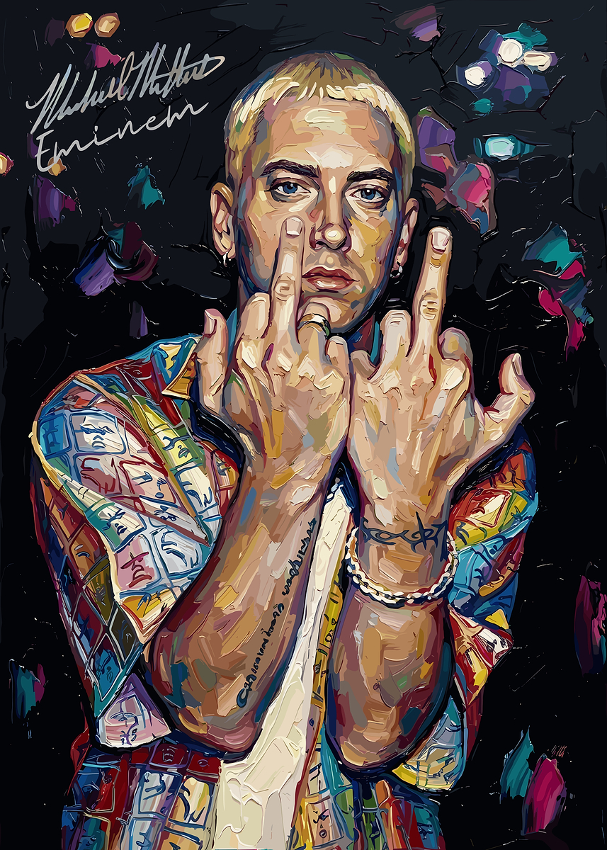Eminem Painting art rapper' Poster, picture, metal print, paint by