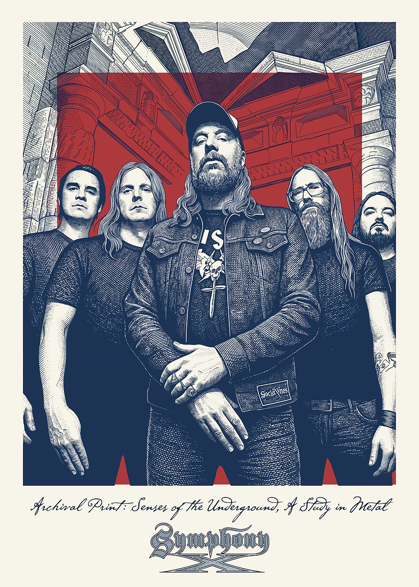 アート・デザイン・音楽 symphony x best band score Symphony X Band Portrait' Poster, picture, metal print, paint by