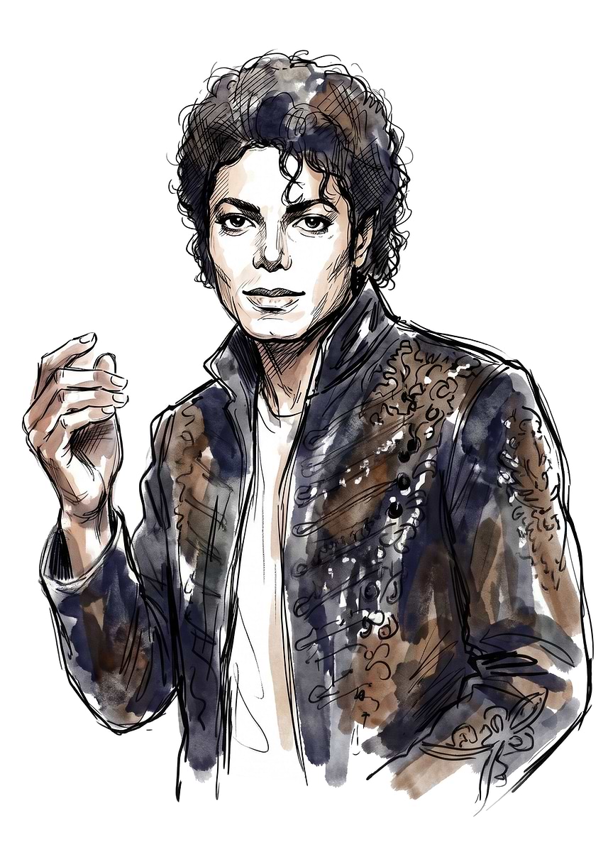 Michael Jackson Portrait' Poster, picture, metal print, paint by