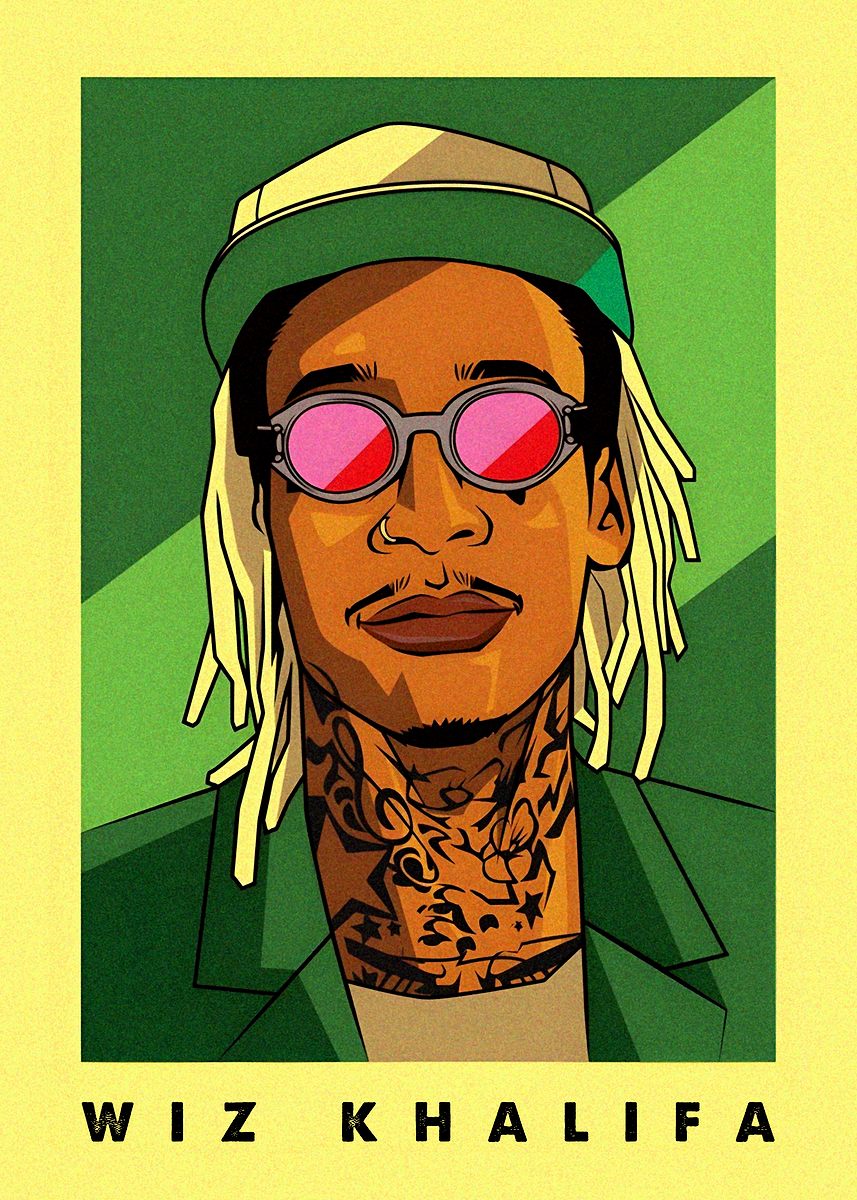 Wiz Khalifa Pop Art Portrait' Poster, picture, metal print, paint