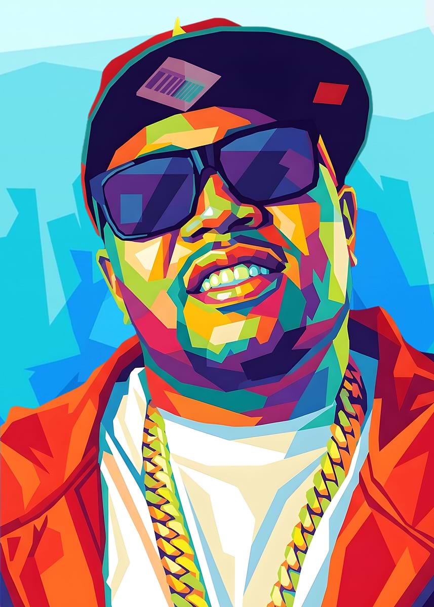 'Colorful Portrait of a Rapper' Poster, picture, metal print, paint by ...