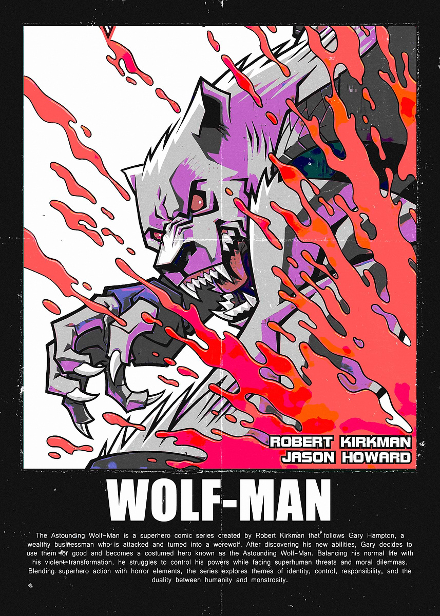 Astounding Man 'The Astounding Wolf-Man Comic Cover' Poster, picture, metal print ...