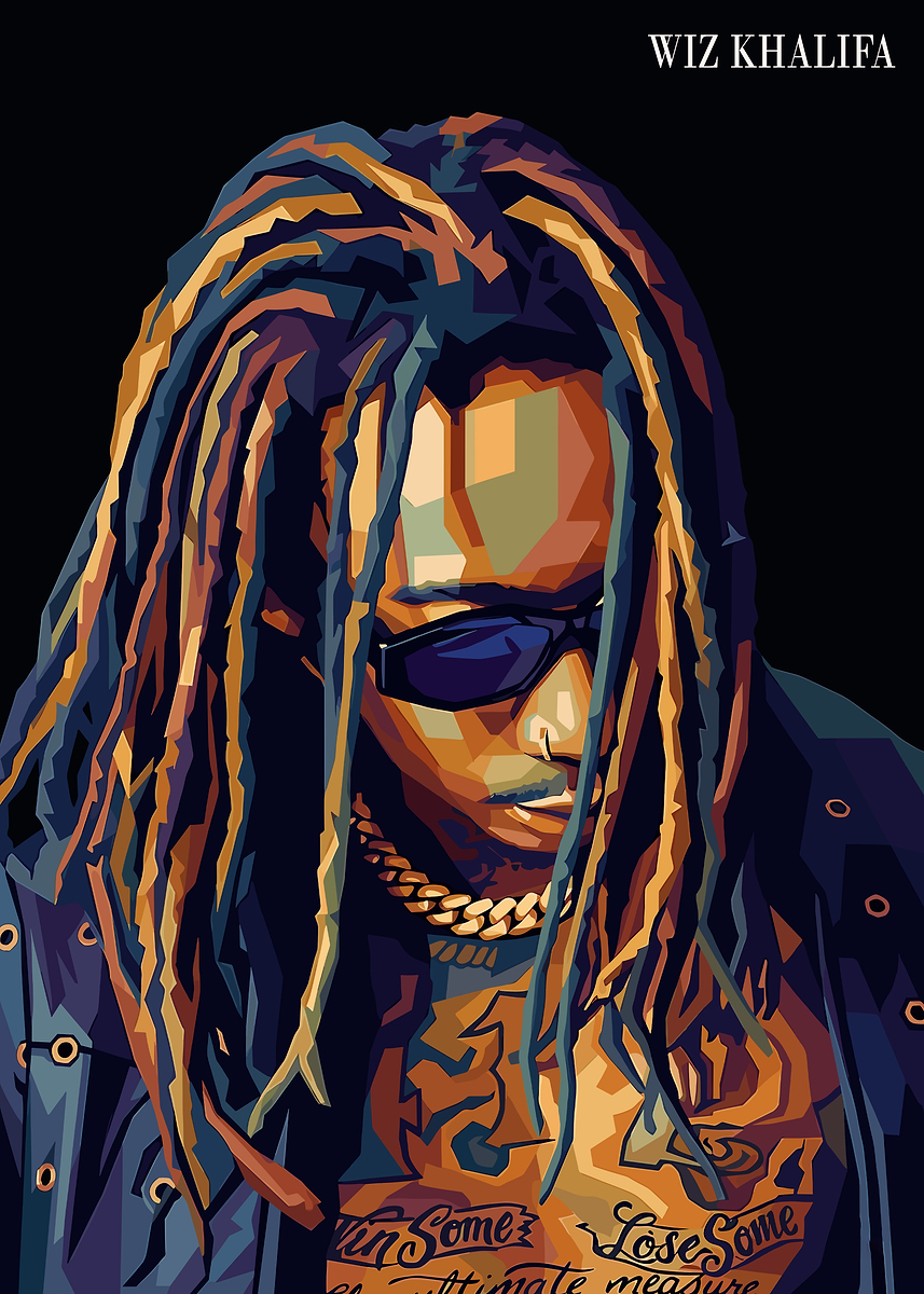 Wiz Khalifa Pop Art Portrait' Poster, picture, metal print, paint
