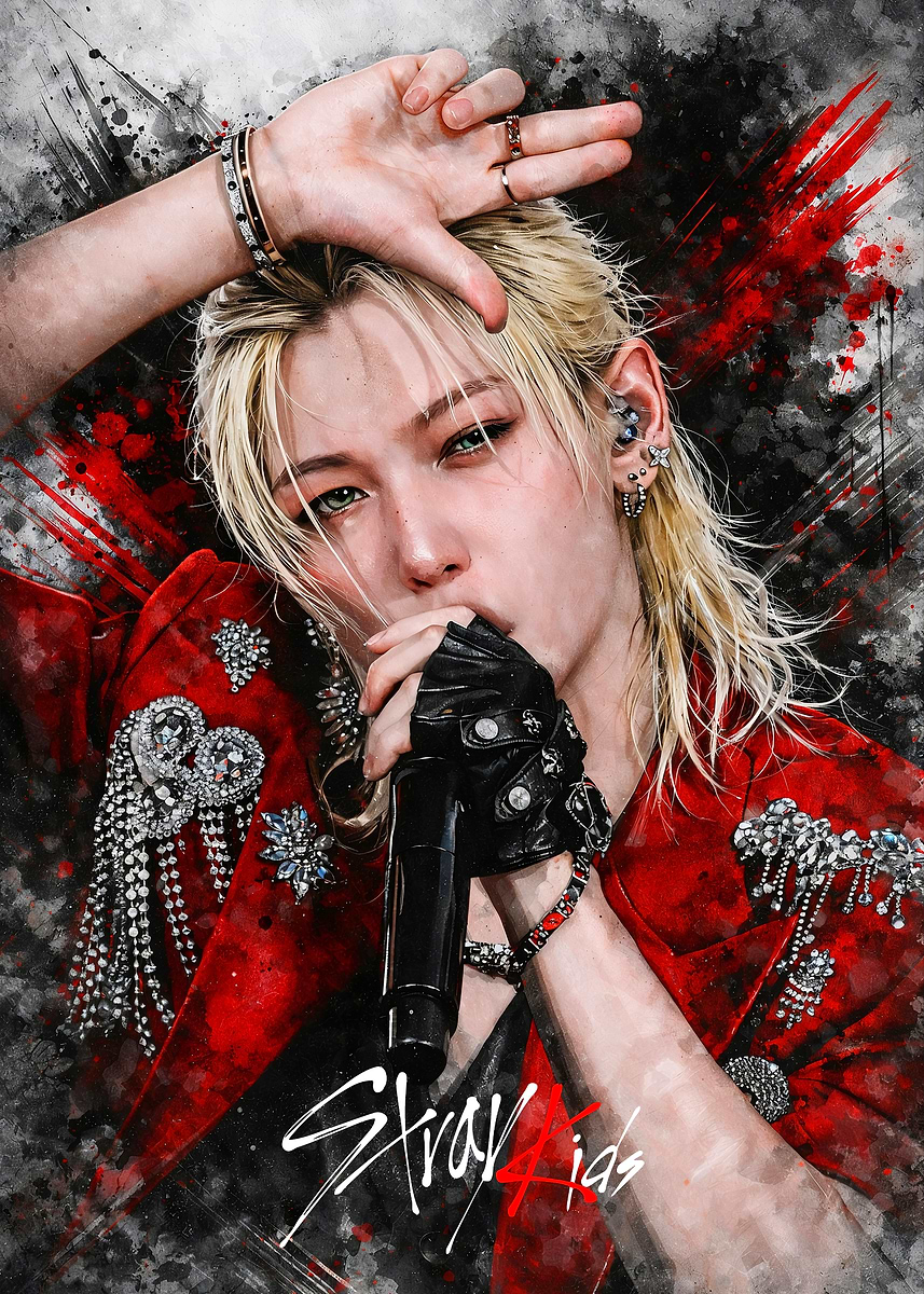 Stray Kids Felix Portrait' Poster, picture, metal print, paint by