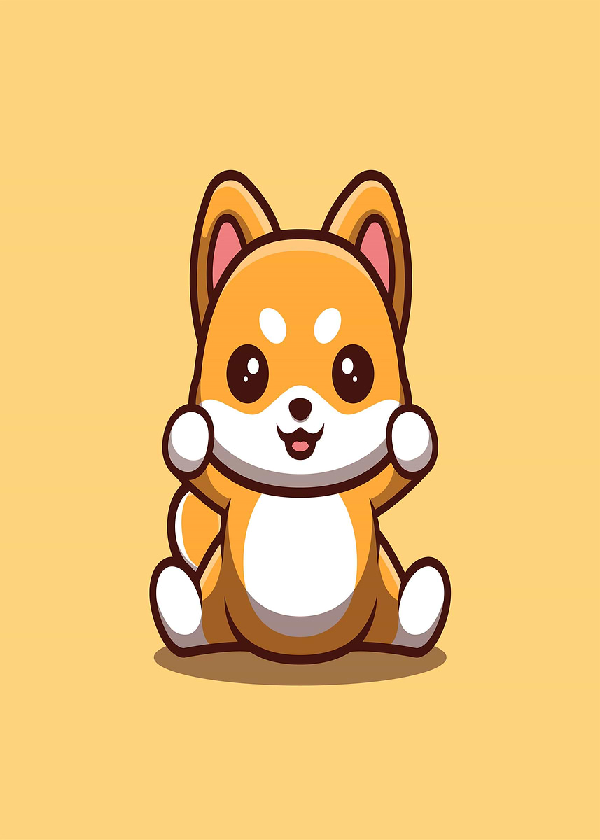 'Cute Shiba Inu Puppy' Poster, picture, metal print, paint by ArtStar ...