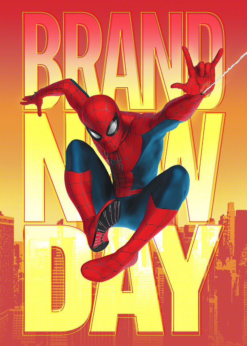 Spider-Man: Brand New Day – Retro Skyline Edition' Poster, picture