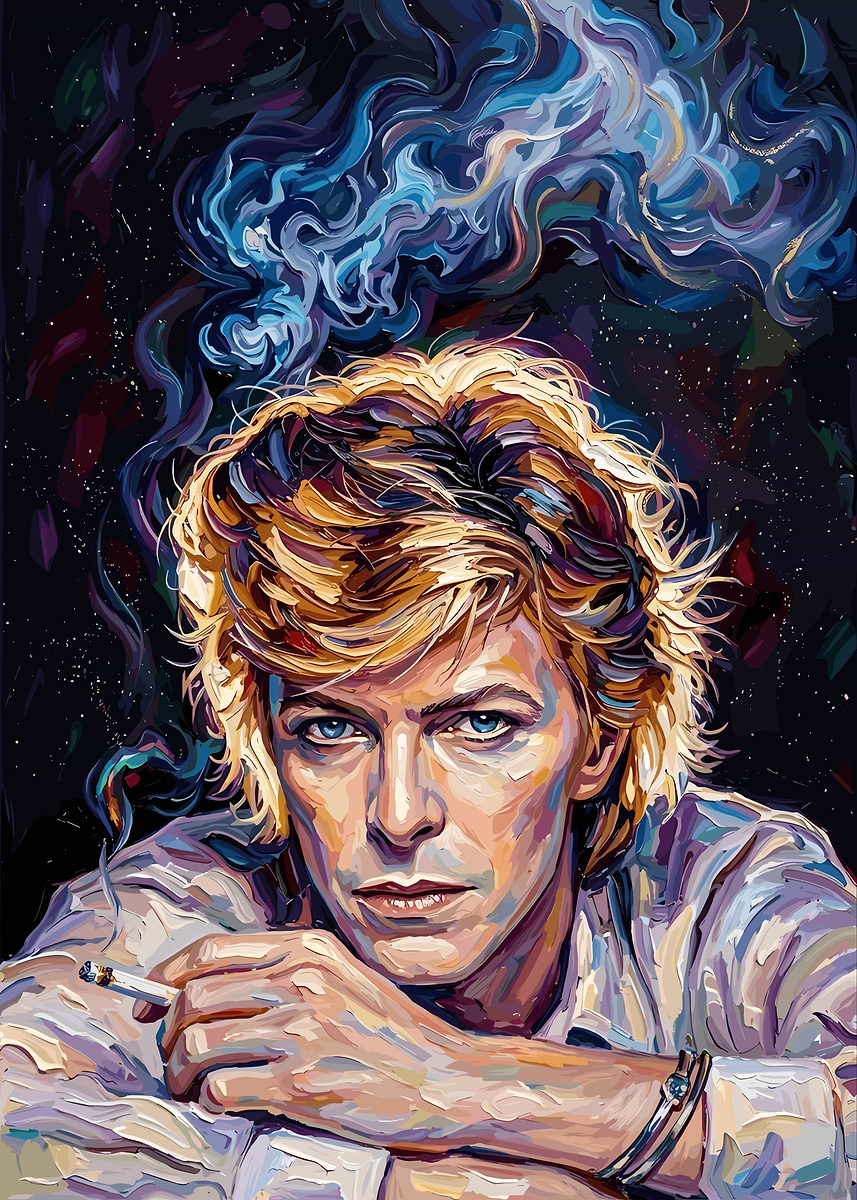 David Bowie Vintage art' Poster, picture, metal print, paint by