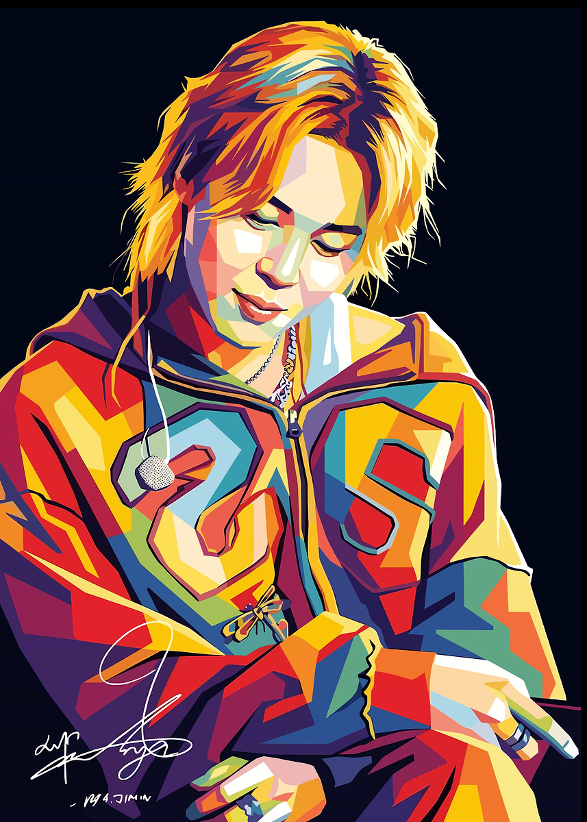 Jimin BTS Wpap art' Poster, picture, metal print, paint by