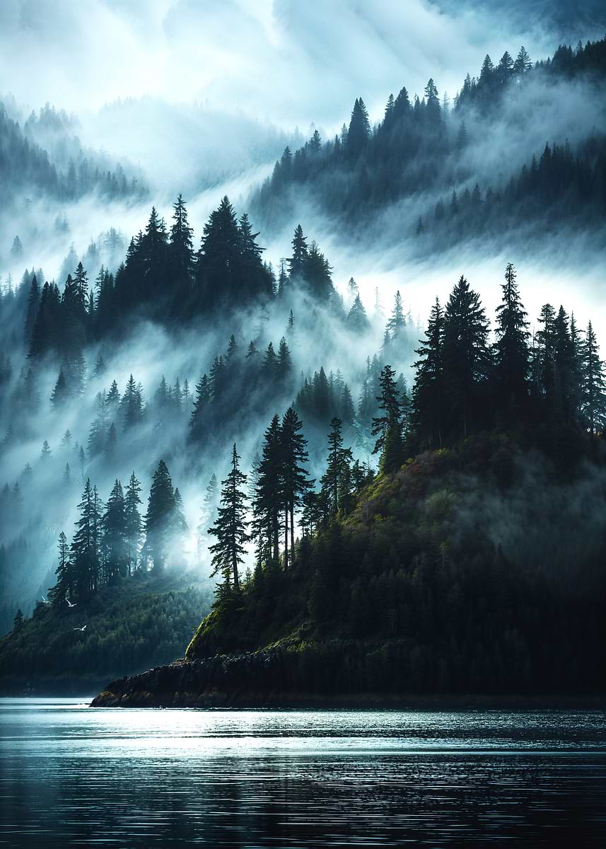 Veil of the Silent Forest — from the Sanctuaries Of Nature collection, a Pixaverse metal print